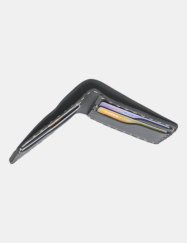 Fully Handmade Black Leather Wallet