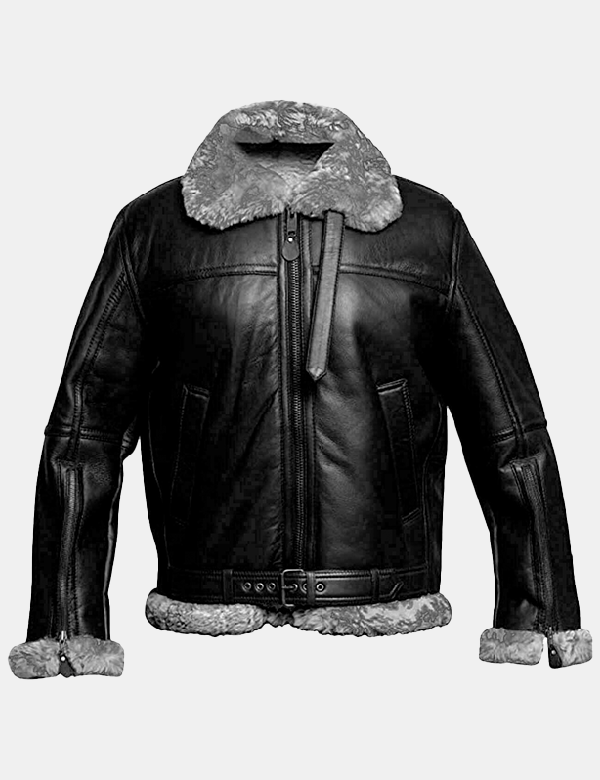 Men Leather Fur Jacket