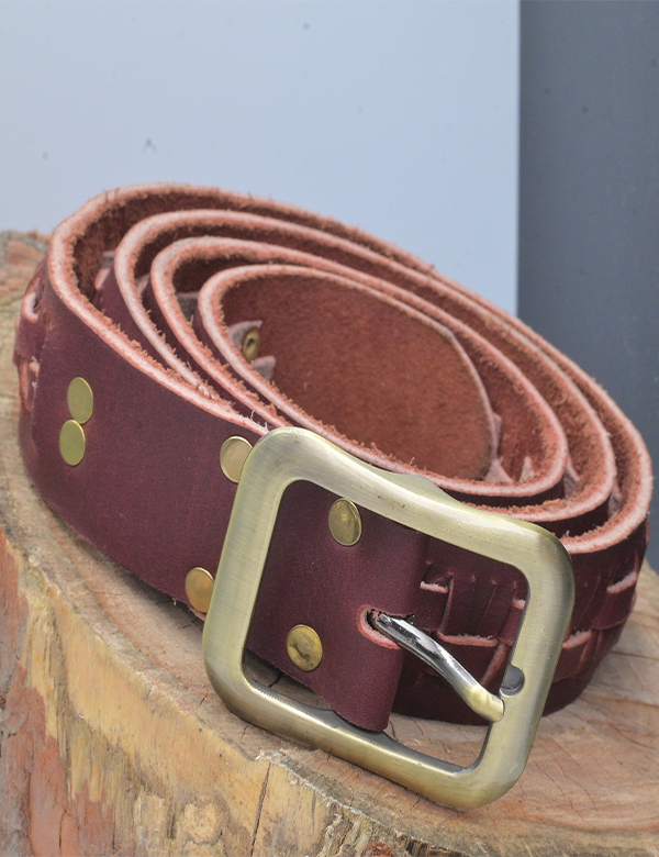 Men's Handmade Brown Leather Belt