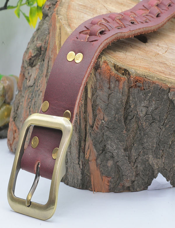 Men's Handmade Brown Leather Belt