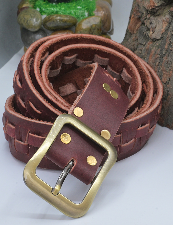 Men's Handmade Brown Leather Belt