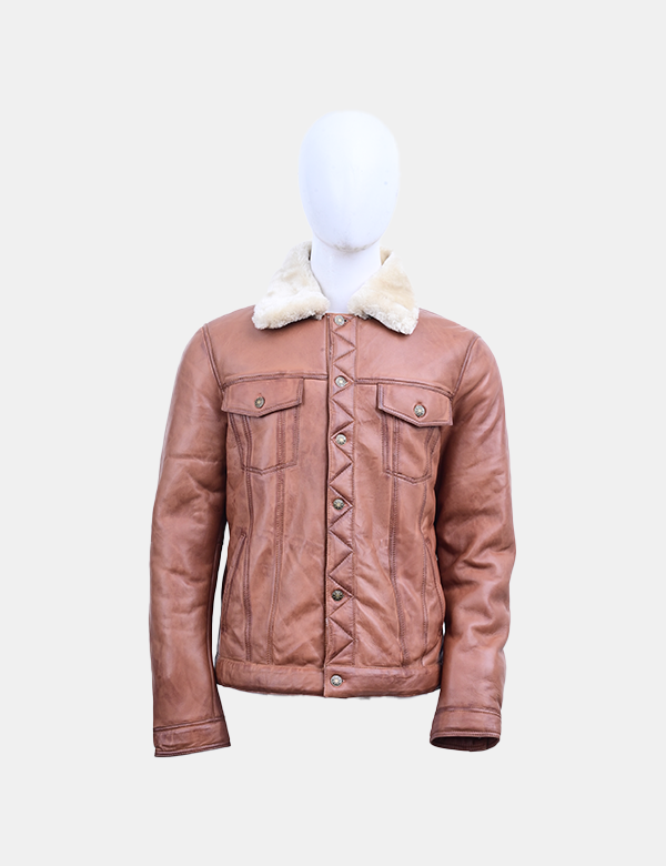 Men's Real Leather Bomber Jacket