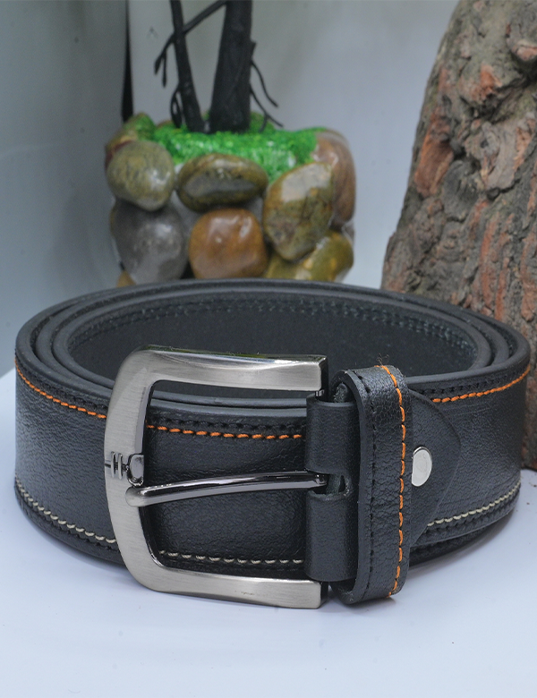 Handmade Real Black Leather Belt for Men