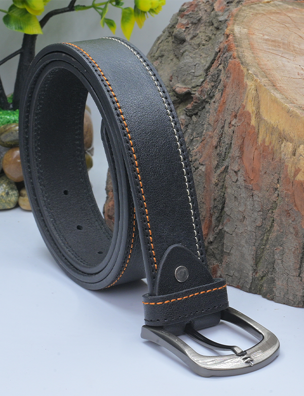 Handmade Real Black Leather Belt for Men
