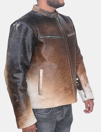 Men's Genuine Cowhide Leather Hair Brown