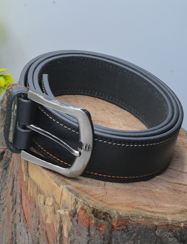 Handmade Real Black Leather Belt for Men