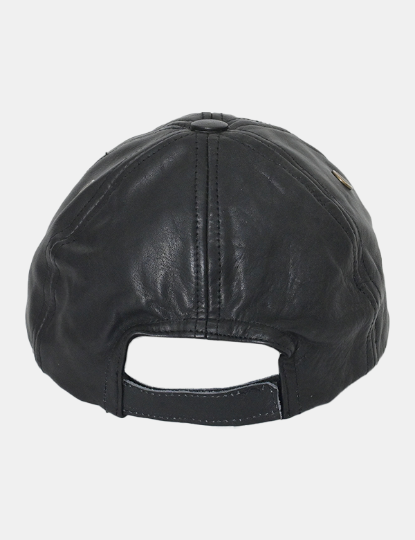 Genuine Leather Caps Black