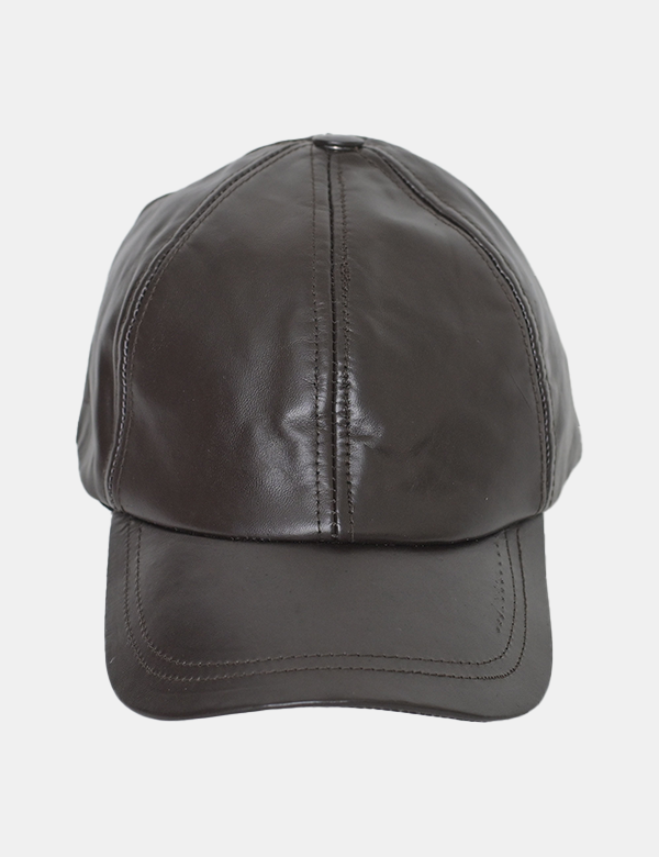 Genuine Leather Caps Brown