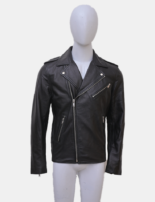 Men's Black Biker Leather Jacket