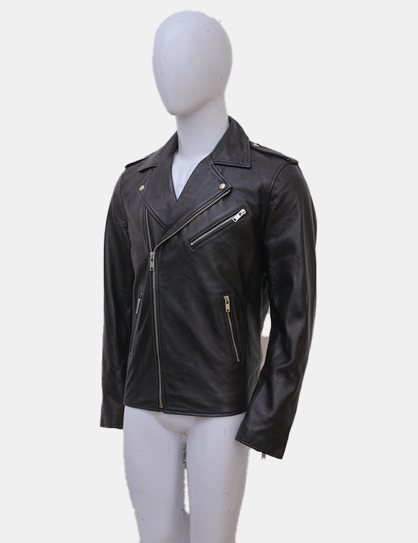 Men's Black Biker Leather Jacket