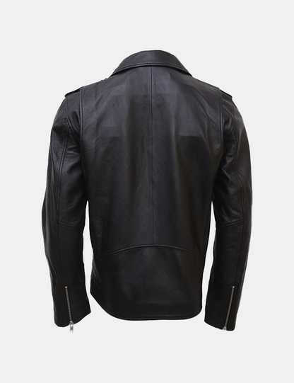 Men's Black Biker Leather Jacket