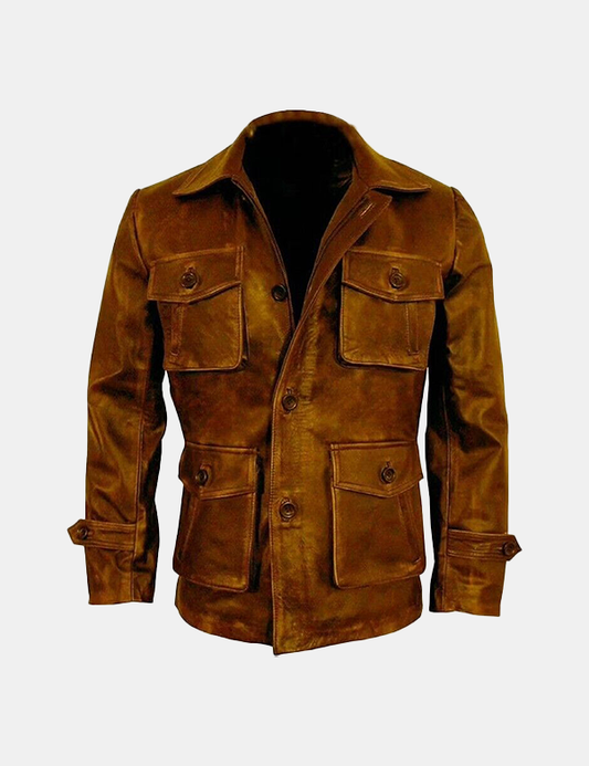 Mens Brown Stylish Biker Leather Jacket