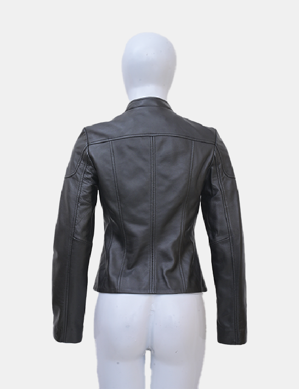 Women’s Black Real Leather Biker Jacket