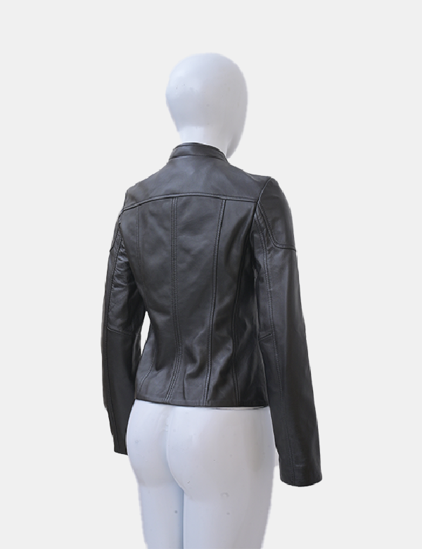 Women’s Black Real Leather Biker Jacket