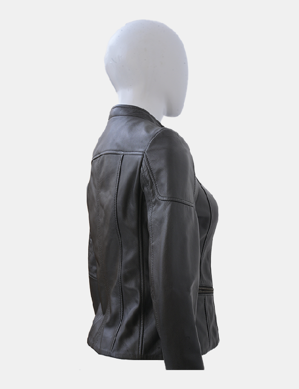 Women’s Black Real Leather Biker Jacket