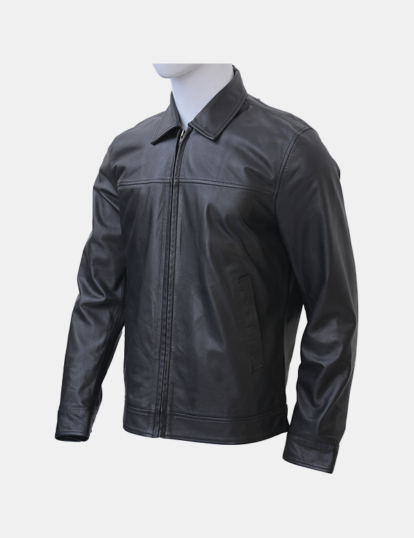 Mens Black Lambskin Leather Jacket