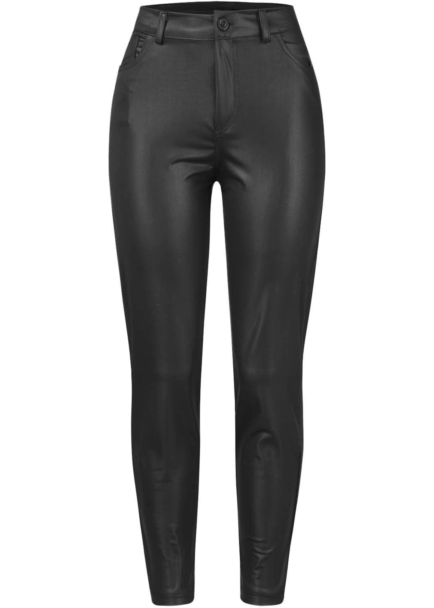 Black leather pants on a white background